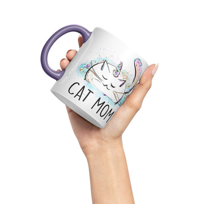 Vixar Cat Mum Unicorn Kitten Ceramic 330 ml Coloured Mug Cup Gift Tea Coffee Christmas Office Home