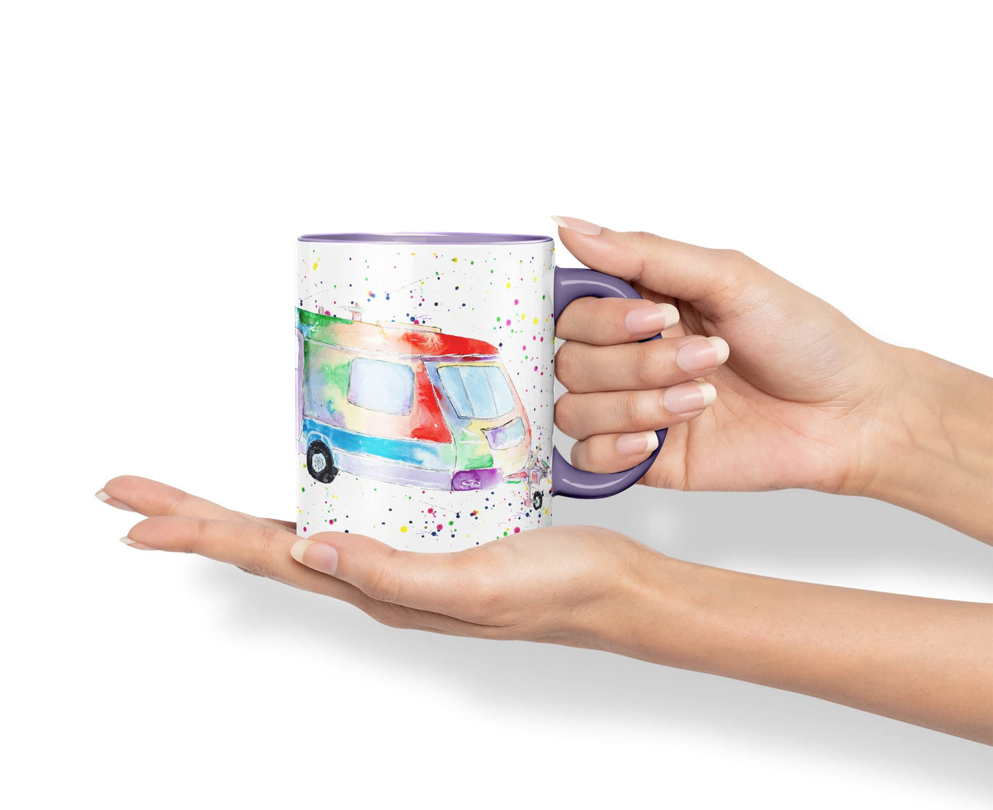 Vixar Tourer Caravan Holiday Home Watercolour Art Coloured Mug Cup Gift Birthday Work Office Tea Coffee