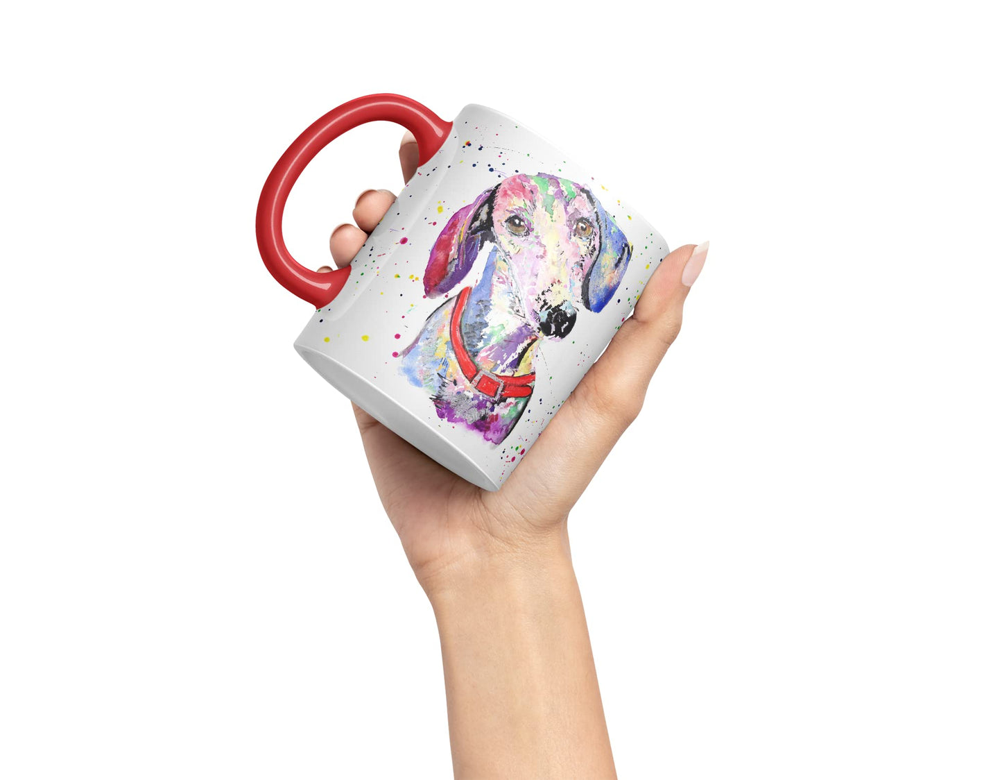 Vixar Dachshund Dog Pet Animals Watercolour Art Coloured Mug Cup Gift Birthday Work Office Tea Coffee