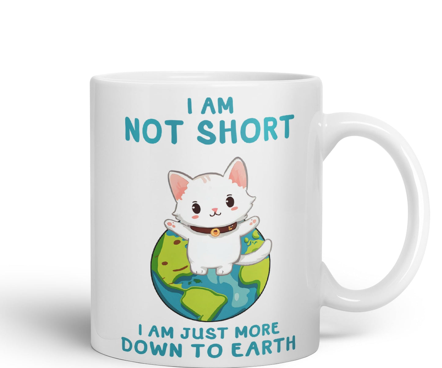 Vixar I am not Short Cats Sarcastic Joke Ceramic Coloured Mug Cup for Tea Coffee Hot Brew 330ml 11oz