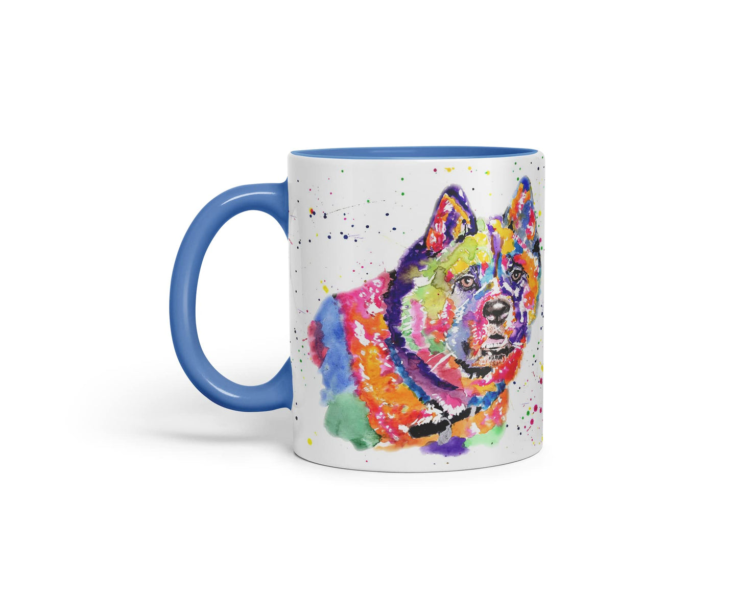 Vixar Akita Japanese Dog Breed Pet Animals Watercolour Art Coloured Mug Cup Gift Birthday Work Office Tea Coffee
