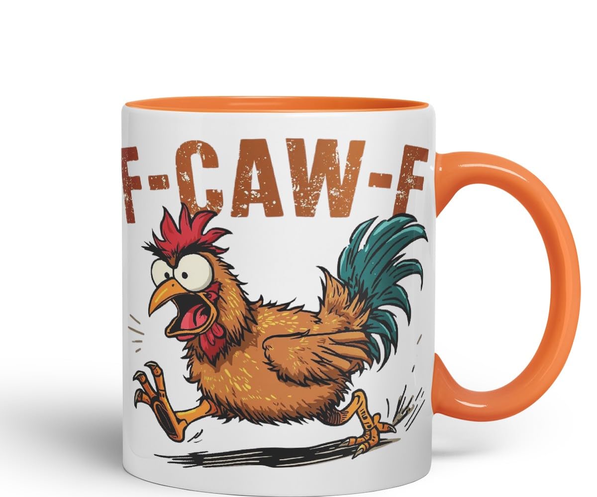 Vixar F-Caw-F Sarcastic Chicken Coloured Ceramic Mug Cup Gift Funny Sarcastic 330ml (Pink)