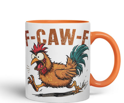 Vixar F-Caw-F Sarcastic Chicken Coloured Ceramic Mug Cup Gift Funny Sarcastic 330ml (Pink)