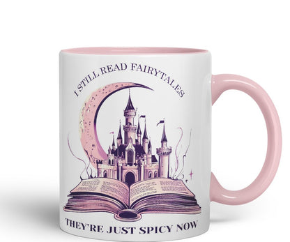 Vixar I Still Read Fairytales – They’re Just Spicy Now Coloured Ceramic Mug Cup Gift, 11oz (Black)