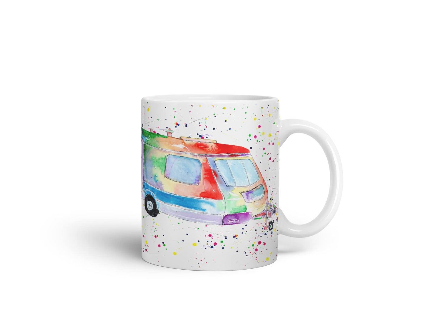 Vixar Tourer Caravan Holiday Home Watercolour Art Coloured Mug Cup Gift Birthday Work Office Tea Coffee