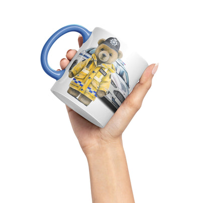 Vixar Teddy Bear Policeman Police Themed Ceramic Mug Coloured Mug Cup Gift Birthday Work Office Tea Coffee