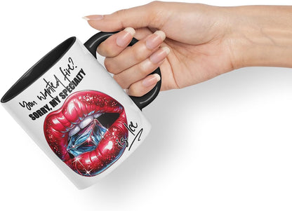 Vixar Sorry My Specialty is Ice Mug – Coloured Ceramic Mug Cup Gift, 11oz (Black)