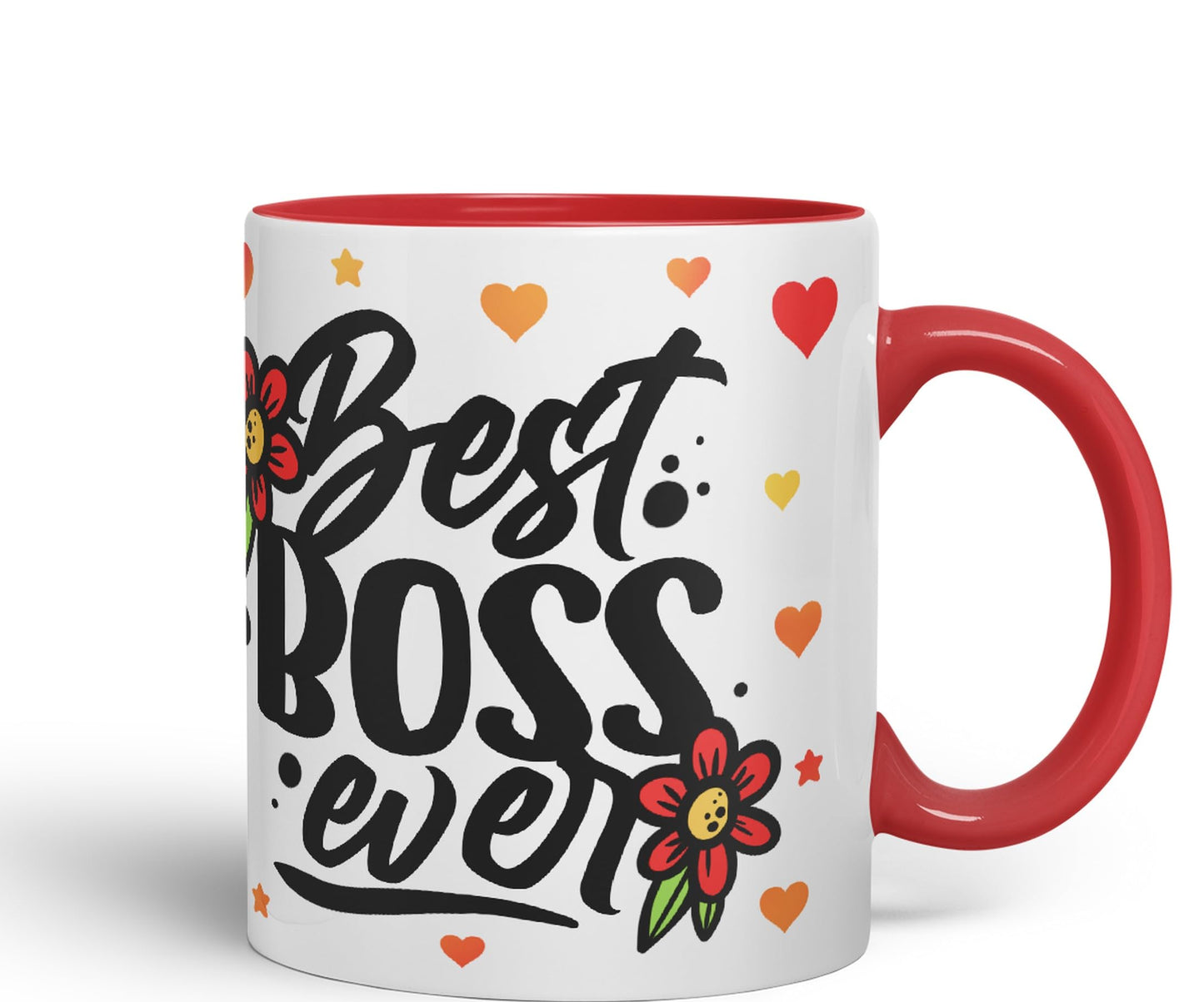 Vixar Best Boss Ever Joke Coloured Ceramic Mug Cup Gift 330ml 11oz Work Office Tea Coffee