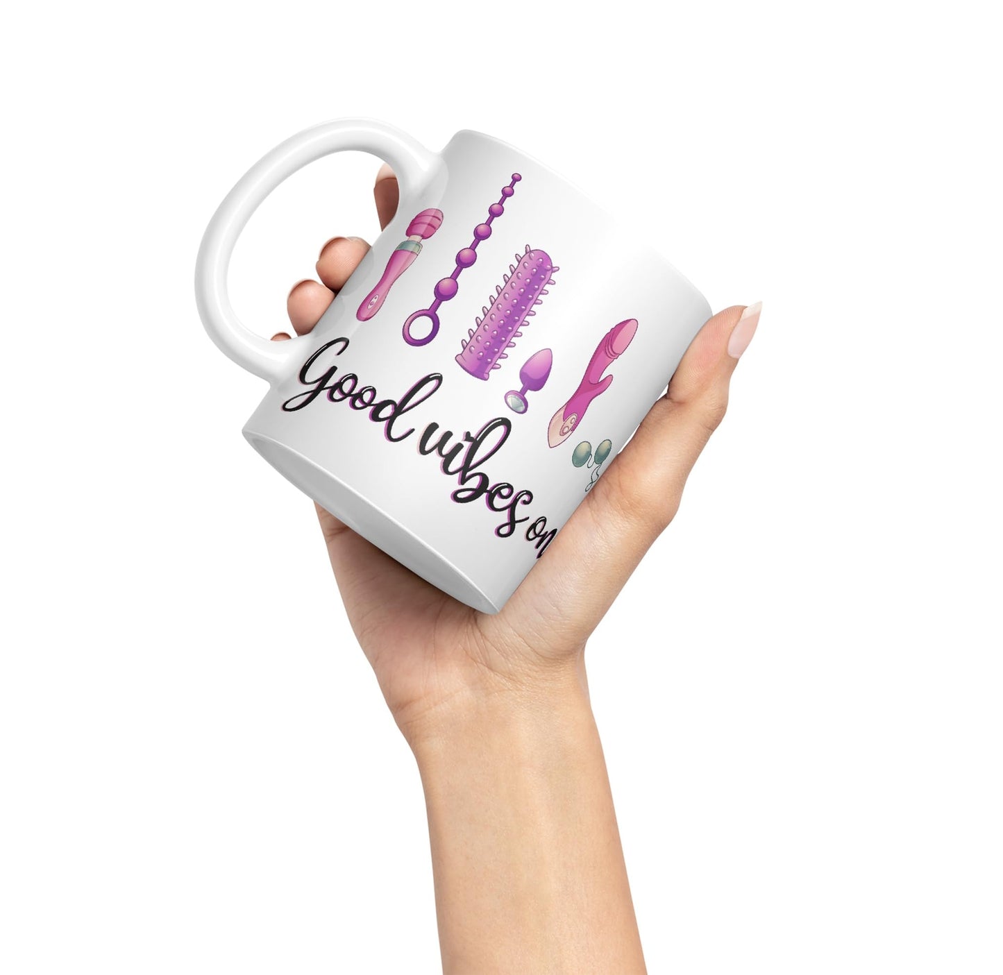 Good Vibes Only Woman Toys Ceramic Coloured Mug Cup Gift Tea Coffee Christmas Office Home Sarcastic Joke