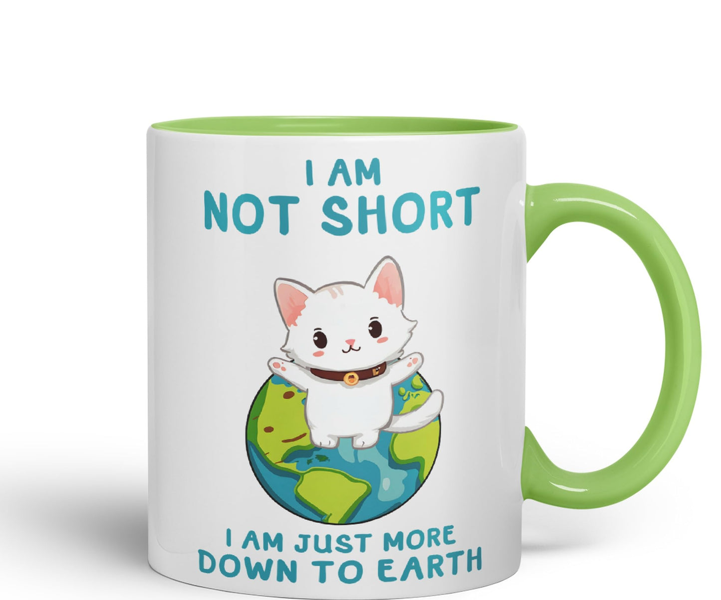 Vixar I am not Short Cats Sarcastic Joke Ceramic Coloured Mug Cup for Tea Coffee Hot Brew 330ml 11oz