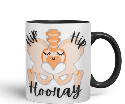 Vixar Anatomy Pun Humor Hip Hip Hooray Coloured Ceramic 330 ml Mug Cup Gift Birthday Work Office Tea Coffee