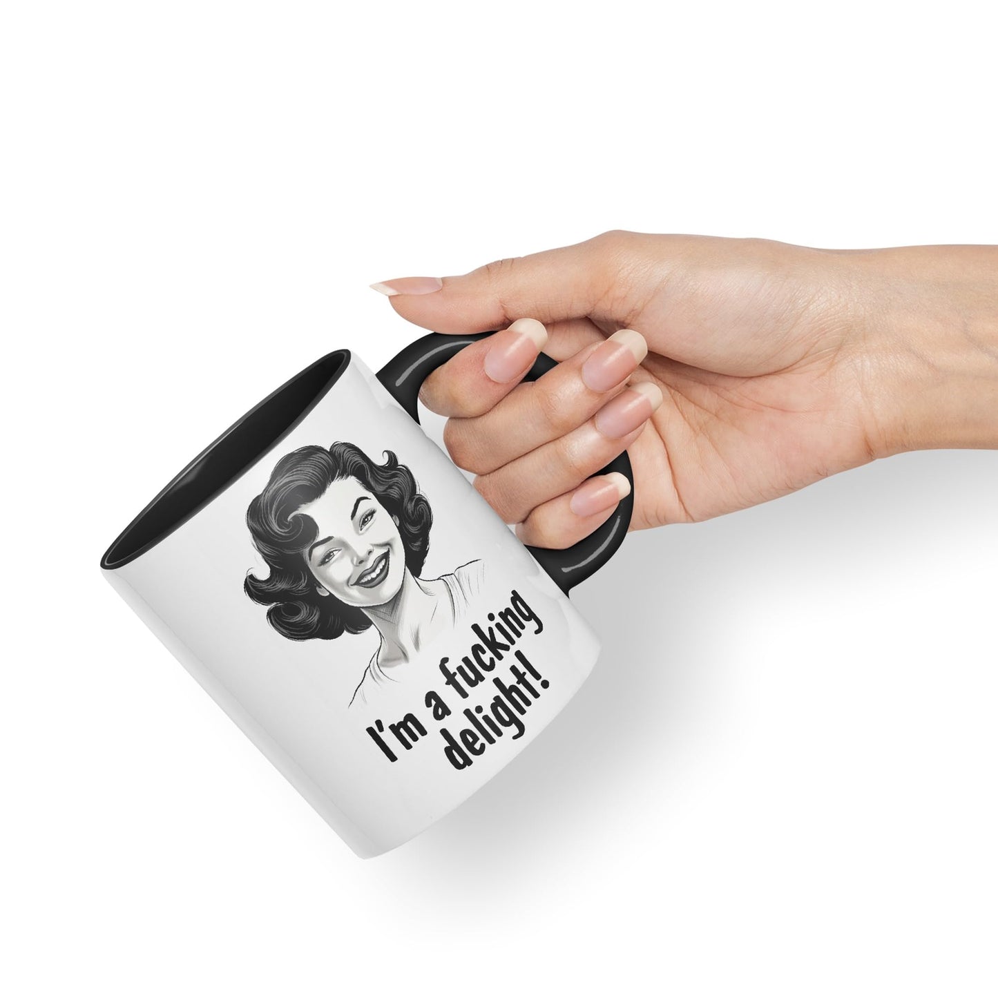 I'm a f.. Delight! Sarcastic Joke Ceramic Coloured Mug Cup for Tea Coffee Hot Brew 330ml 11Oz