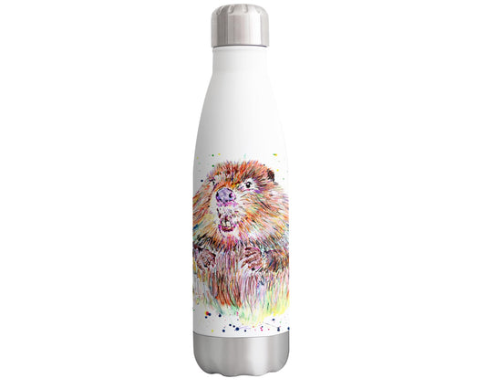 Vixar Beaver wildlife Animals Watercolour Bottle double Wall insulated Stainless steel sport Drinks 500ml