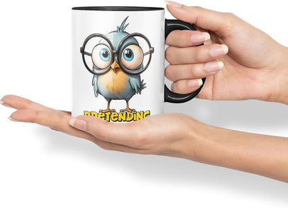 Vixar Pretending to Be Normal Coloured Ceramic Mug Cup 11oz Funny Sarcastic Gift (Black)