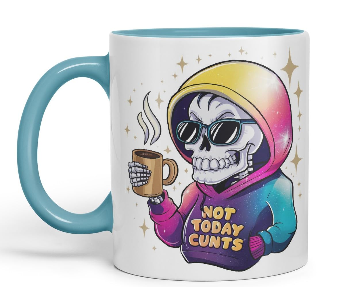 Vixar Not Today C** Sarcastic Coloured Ceramic Mug Cup Gift, 11oz (Black)