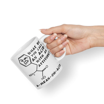 Vixar A Mean Oh Acid Pun Breaking Funny Science Ceramic Coloured Mug Cup - A Great Gift for Your Physics, Chemistry or Biology Teacher!