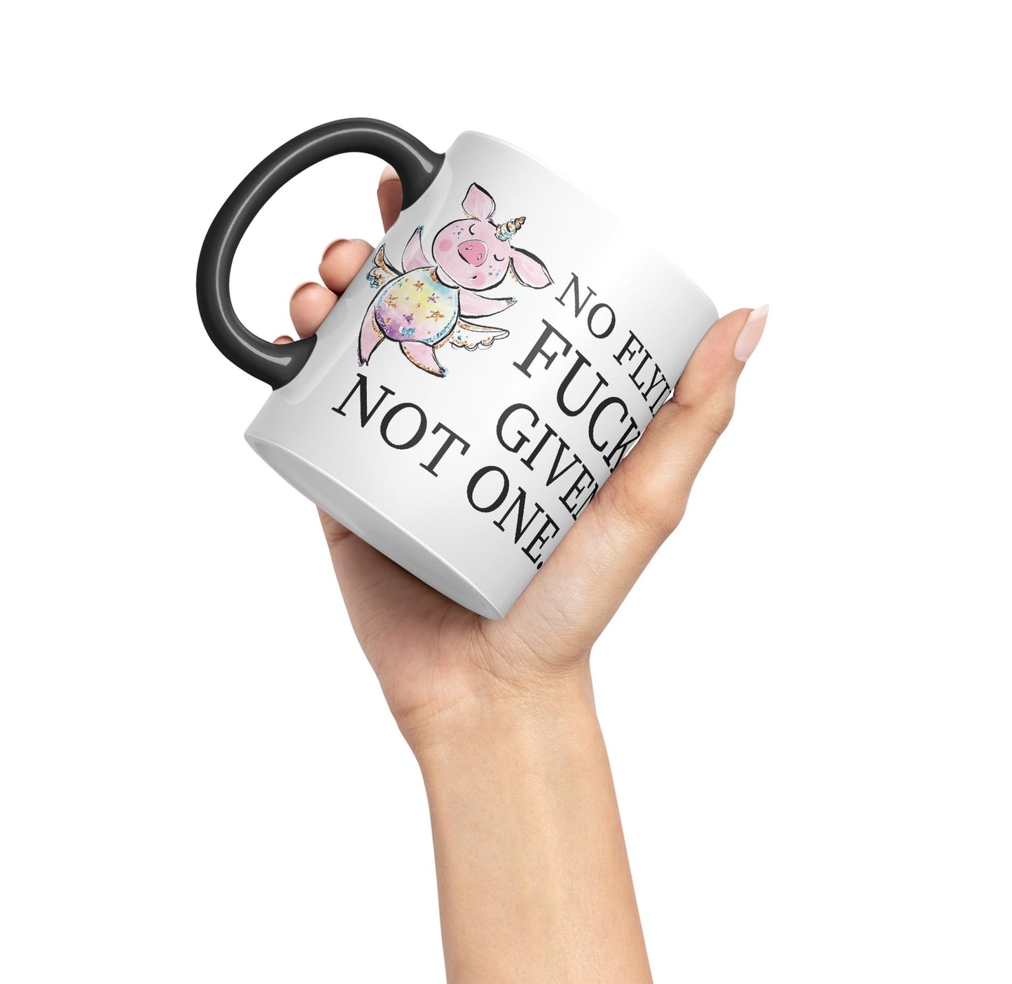 No Flying F.., Given… Not one Unicorn Pig Joke Sarcastic Ceramic Coloured Mug Cup for Tea Coffee Hot Brew 330ml 11Oz