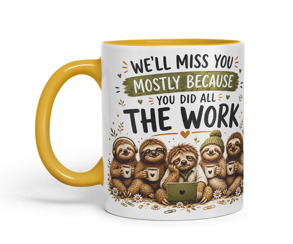 Vixar We'll Miss You Mostly Because You Did All the Work Mug – Funny Coworker Leaving Colleague Goodbye Gift, 11oz (Black)