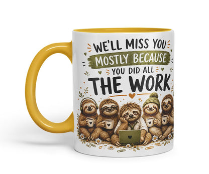 Vixar We'll Miss You Mostly Because You Did All the Work Mug – Funny Coworker Leaving Colleague Goodbye Gift, 11oz (Black)