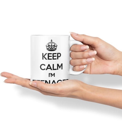 Keep Calm I'm Teenager Ceramic Coloured Mug Cup for Tea Coffee Hot Brew 330ml 11Oz Gift