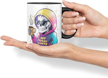 Vixar Not Today C** Sarcastic Coloured Ceramic Mug Cup Gift, 11oz (Black)