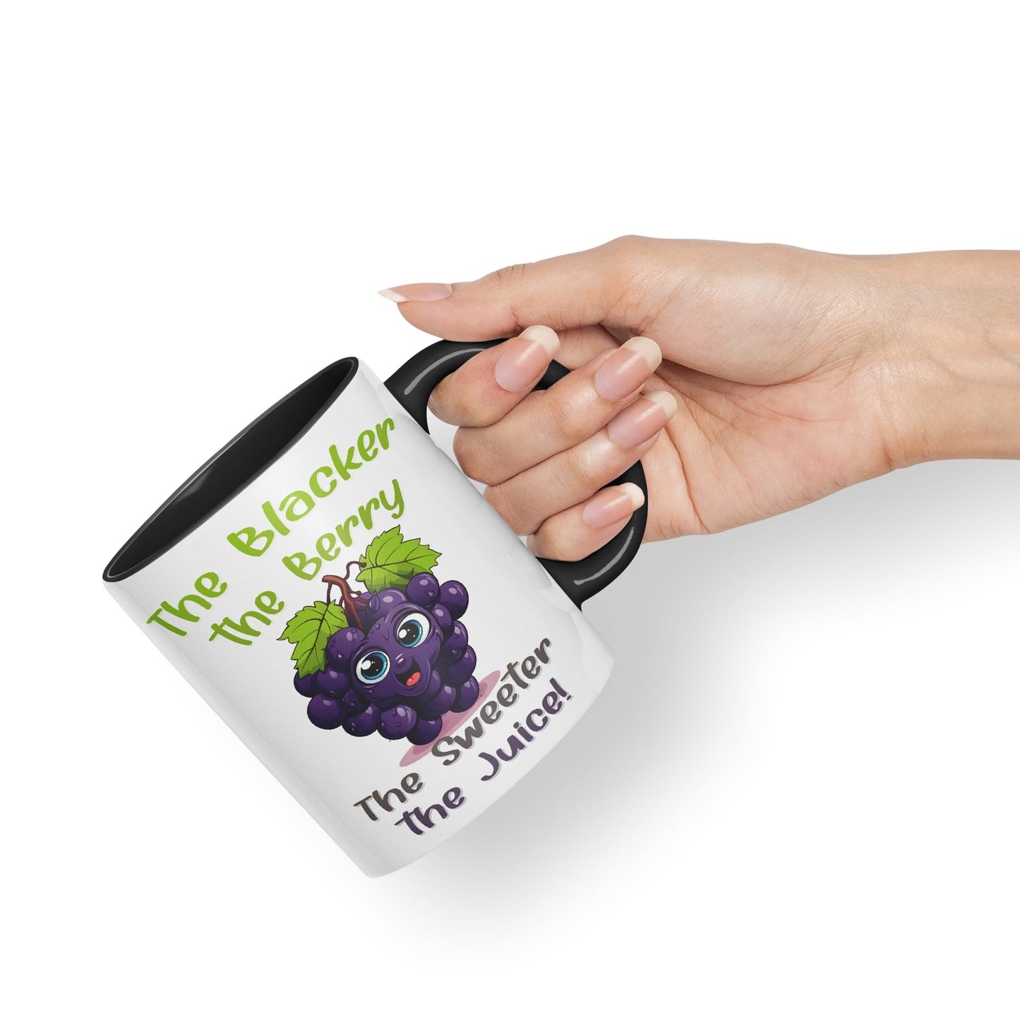 The Blacker The Berry The Sweeter The Juice Joke sarkasm Sarcastic Ceramic Coloured Mug Cup for Tea Coffee Hot Brew 330ml 11Oz Gift