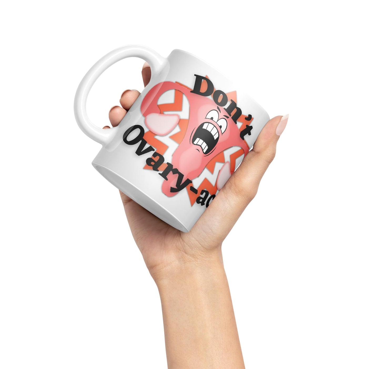 Vixar Anatomy Pun Humor Don't Ovary-act Coloured Ceramic 330 ml Mug Cup Gift Birthday Work Office Tea Coffee