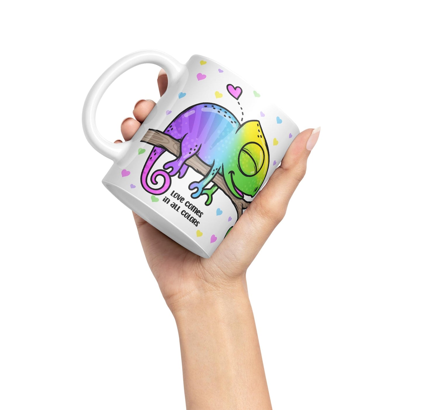Vixar Love Comes in... Colors Chameleon Coloured Ceramic Mug Cup Gift 330ml 11oz Work Office Tea Coffee Valentines