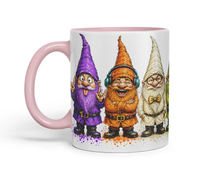 Funny Gnome Mug – Cute Gnome Coloured Ceramic Mug Cup Gift, 11oz (Black)