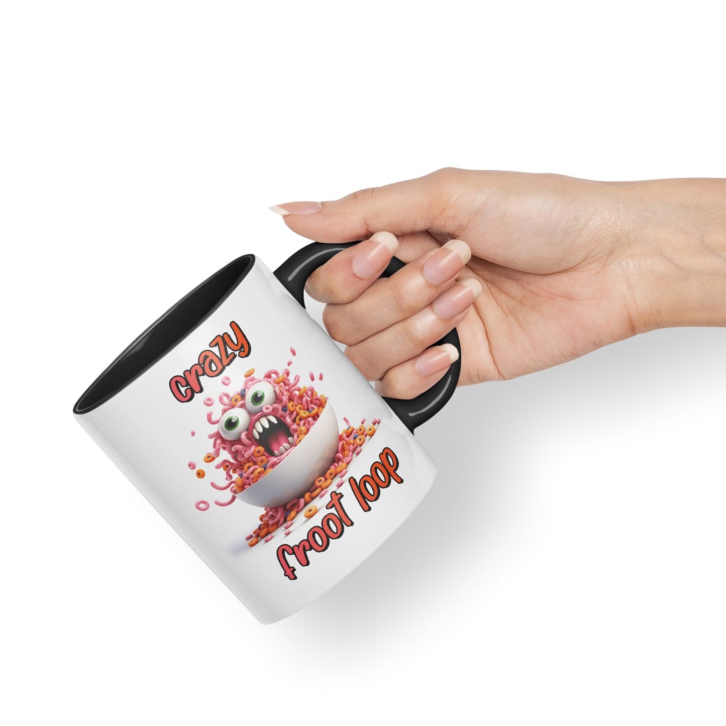 Crazy Froot Loop breakfest Joke sarkasm Sarcastic Ceramic Coloured Mug Cup for Tea Coffee Hot Brew 330ml 11Oz Gift