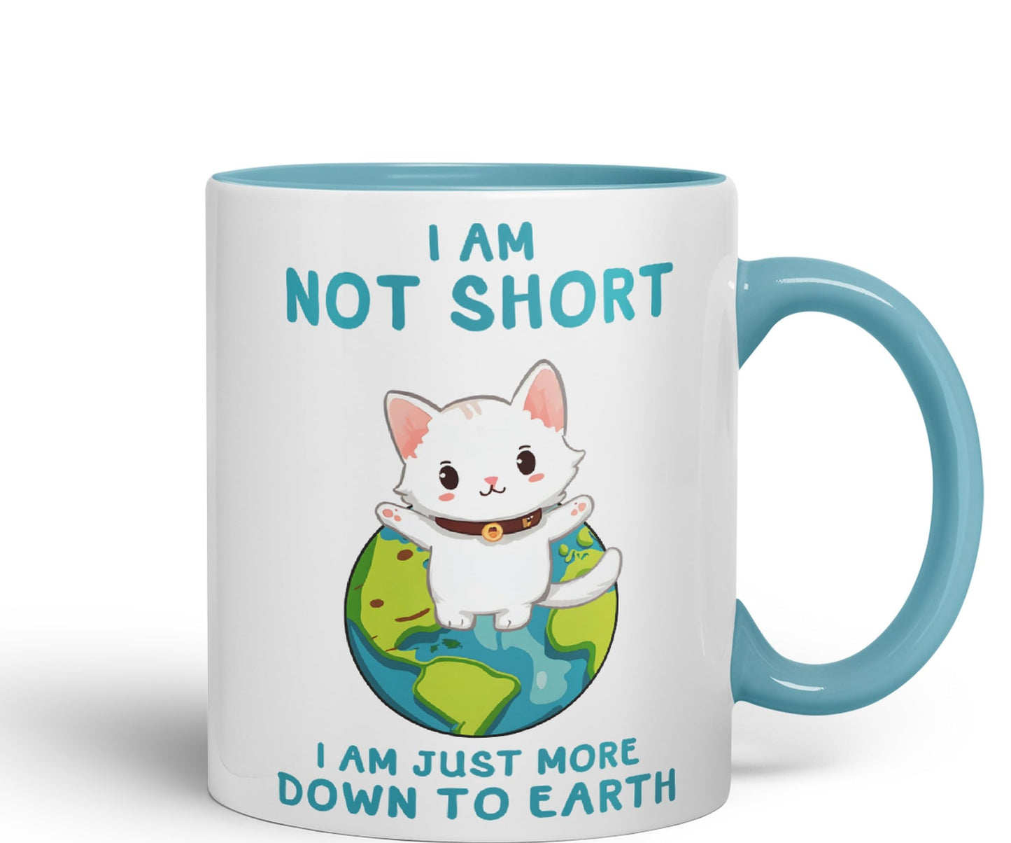 Vixar I am not Short Cats Sarcastic Joke Ceramic Coloured Mug Cup for Tea Coffee Hot Brew 330ml 11oz