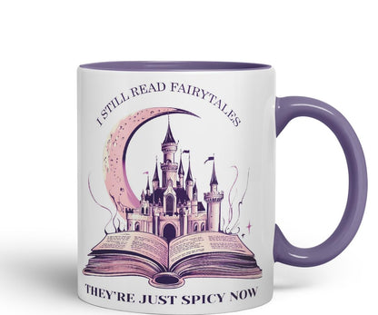 Vixar I Still Read Fairytales – They’re Just Spicy Now Coloured Ceramic Mug Cup Gift, 11oz (Black)
