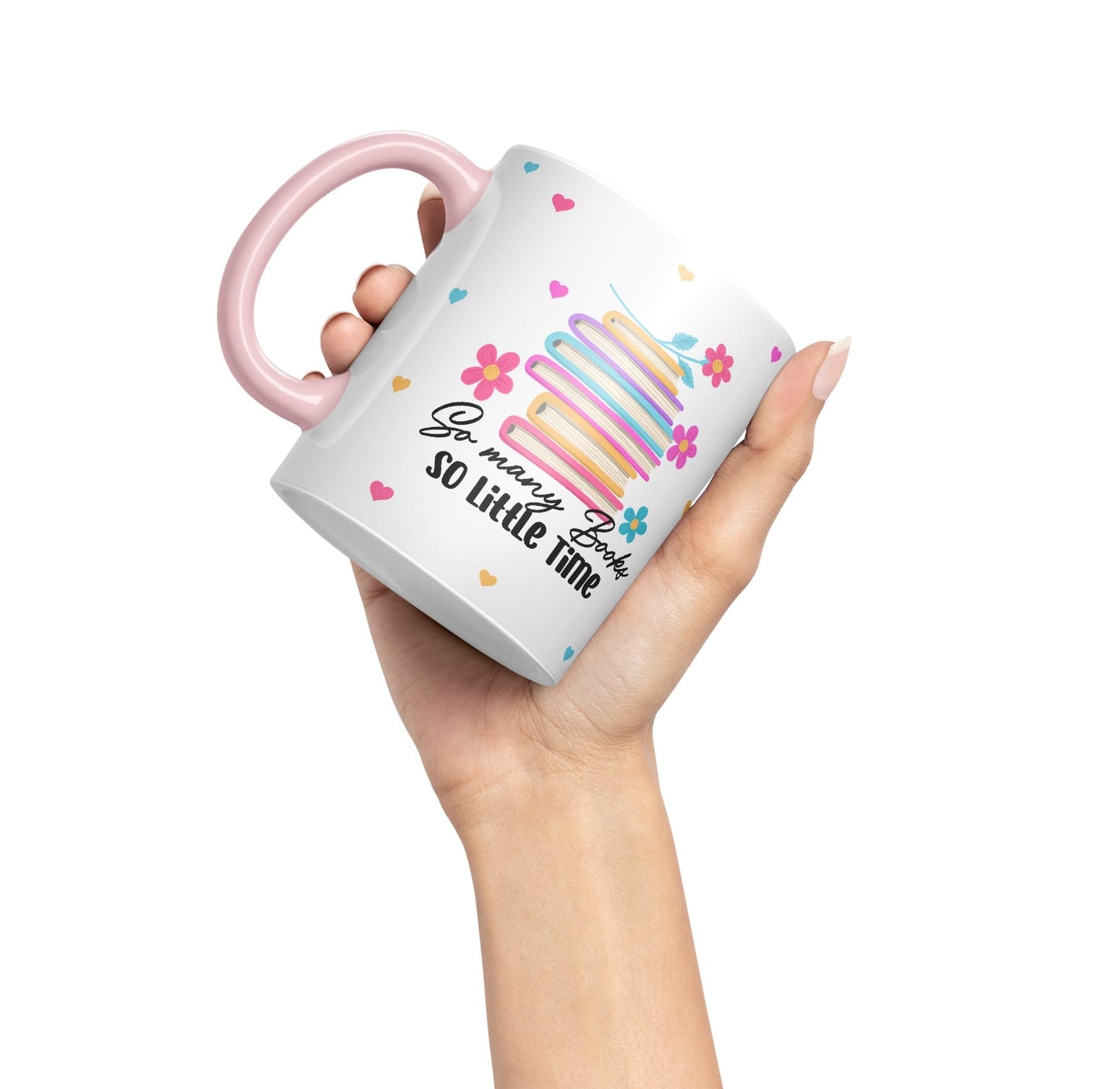 Vixar So Many Books so Little time Book Reader Gift Presents Coloured Ceramic Mug Cup Gift 330ml 11oz Work Office Tea Coffee