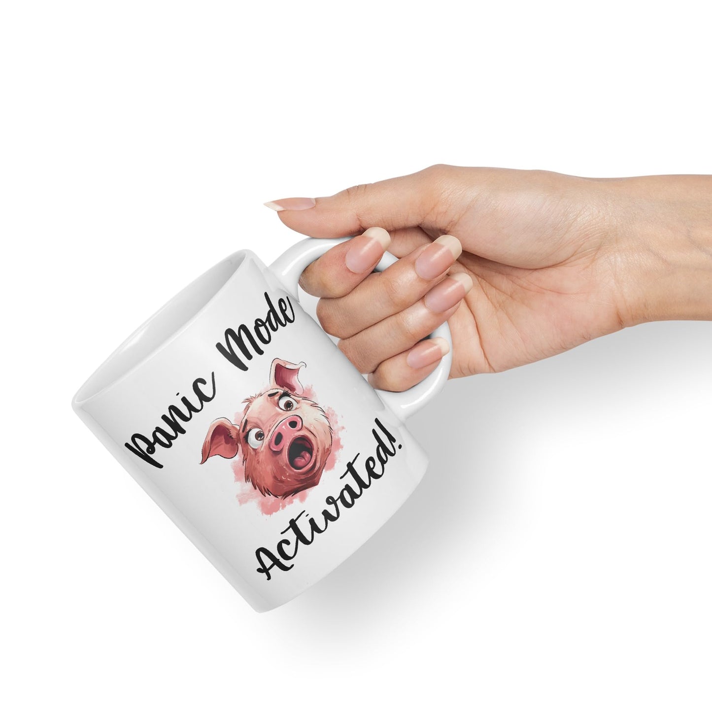 Panic Mode Activated! Pig Joke sarkasm Sarcastic Ceramic Coloured Mug Cup for Tea Coffee Hot Brew 330ml 11Oz Gift