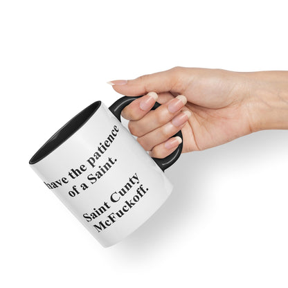 Vixar I Have The Patience of a Saint Coloured Ceramic Mug Cup Gift 330ml 11oz Work Office Tea Coffee
