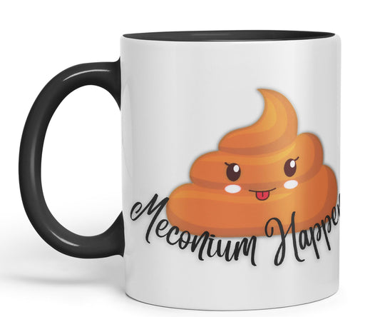 Vixar Anatomy Pun Humor Meconium Happens Coloured Ceramic 330 ml Mug Cup Gift Birthday Work Office Tea Coffee