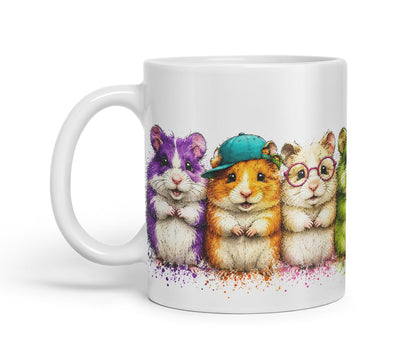 Vixar Hamster Mug – Cute Hamster Animal Coloured Ceramic Mug Cup Gift, 11oz (Black)