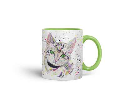 Vixar Cat Kitten Feline Pet Animals Watercolour Art Coloured Mug Cup Gift Birthday Work Office Tea Coffee
