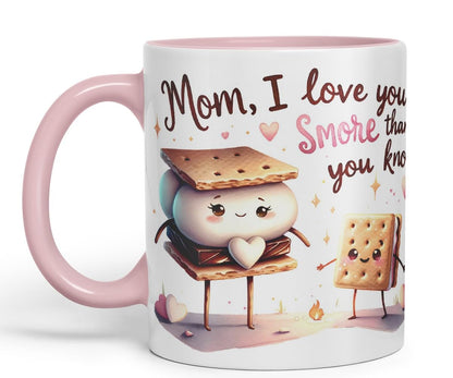 Vixar Mom, I Love You S’More Than You Know Coloured Mug Cup Cute Mother’s Day Gift 11oz (Black)