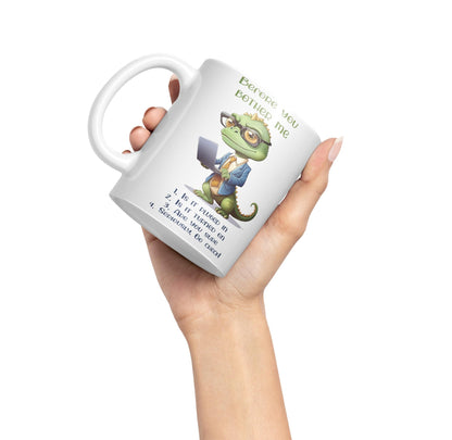 Before You Bother me Crocodile Joke sarkasm Sarcastic Ceramic Coloured Mug Cup for Tea Coffee Hot Brew 330ml 11Oz Gift