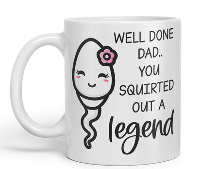 Vixar Dads Little Girl Fathers Day Well Done Dad Ceramic Coloured Mug Cup Gift Tea Coffee Christmas Office Home Joke Sarcastic