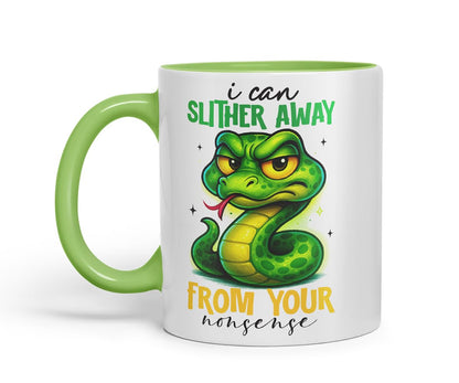 Vixar I Can Slither Away from Your Nonsense Funny Snake Mug – Coloured Ceramic Mug Cup Gift, 11oz (Black)
