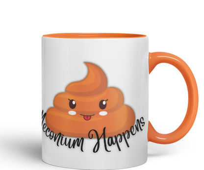 Vixar Anatomy Pun Humor Meconium Happens Coloured Ceramic 330 ml Mug Cup Gift Birthday Work Office Tea Coffee
