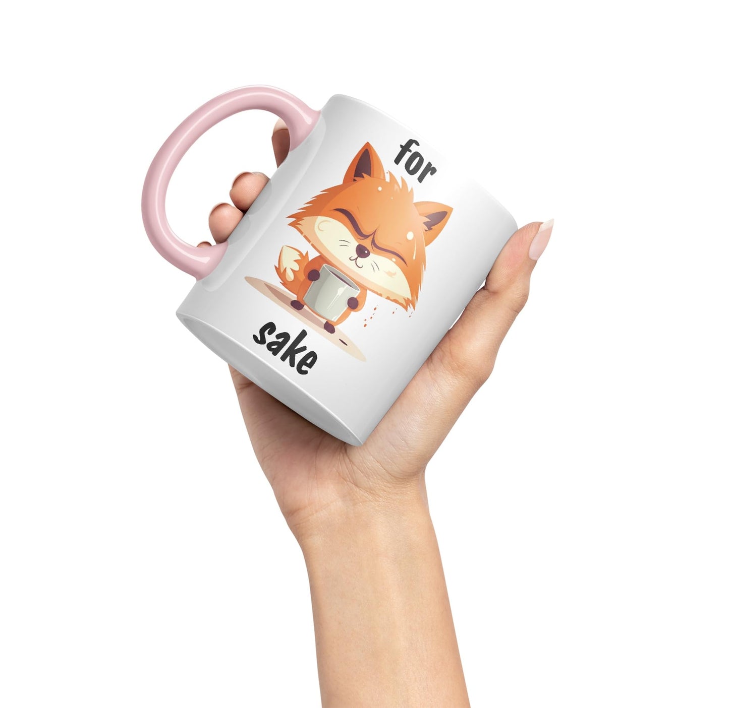 for Fox Sake Sarcastic Joke Ceramic Coloured Mug Cup for Tea Coffee Hot Brew 330ml 11Oz