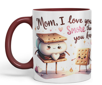 Vixar Mom, I Love You S’More Than You Know Coloured Mug Cup Cute Mother’s Day Gift 11oz (Black)