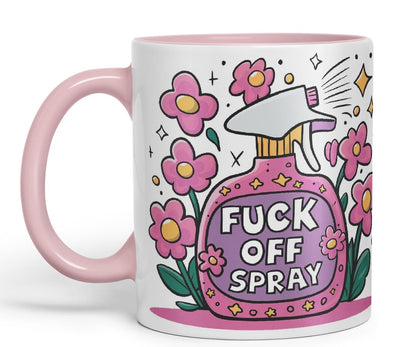Vixar F** Off Spray – Coloured Ceramic Mug Cup Gift, 11oz (Black)