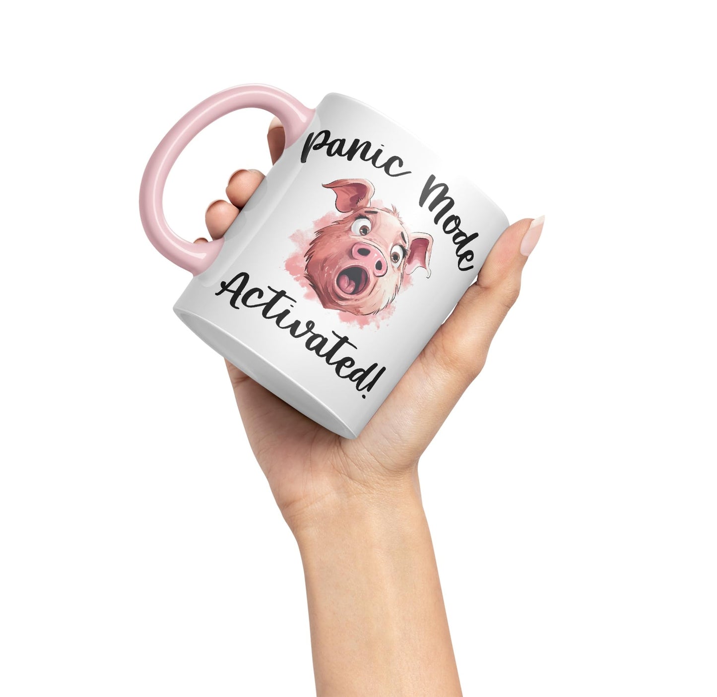 Panic Mode Activated! Pig Joke sarkasm Sarcastic Ceramic Coloured Mug Cup for Tea Coffee Hot Brew 330ml 11Oz Gift