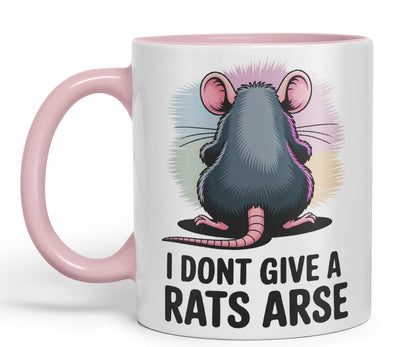Vixar I Don’t Give a Rat’s Arse – Coloured Ceramic Mug Cup Gift, 11oz (Black)