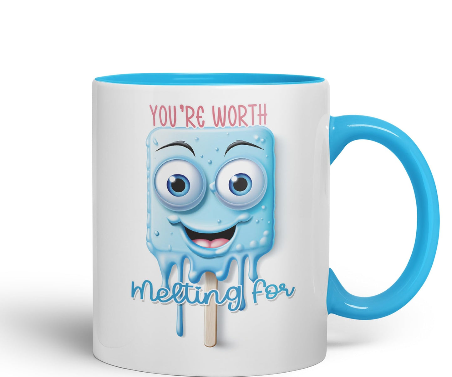 You're Worth Melting for, Joke sarkasm Sarcastic Ceramic Coloured Mug Cup for Tea Coffee Hot Brew 330ml 11Oz Gift