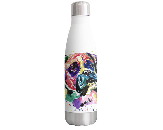 Vixar Boxer Dog Pet Bully Animals Watercolour Bottle double Wall insulated Stainless steel sport Drinks 500ml